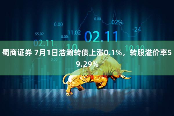 蜀商证券 7月1日浩瀚转债上涨0.1%，转股溢价率59.29%