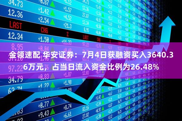金领速配 华安证券：7月4日获融资买入3640.36万元，占当日流入资金比例为26.48%